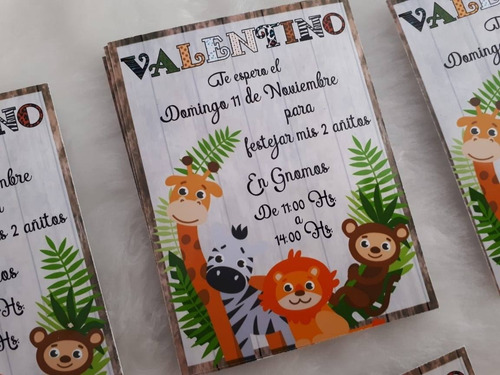 Letras 3d Cumpleaños Animales De La Selva Deco 14 Cm X 7