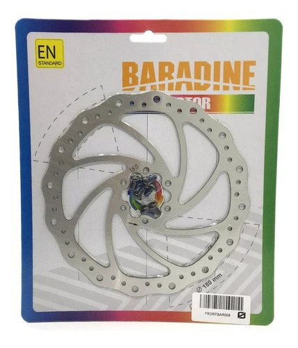 Rotor Freno Disco Bicicleta Baradine 180 Mm. 6 Tornillos  - Racer Bikes