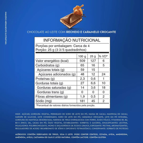 Chocolate de Caramelo Recheado 104g Lacta