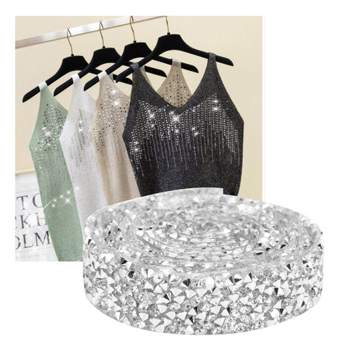 Cadena De Malla De Cristal De 5 Yardas Con Estampado De Diam