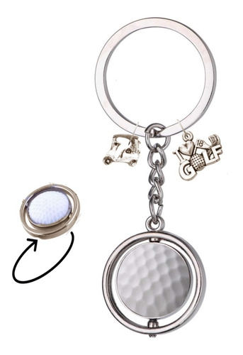 Llavero Golf Bola Pelota Móvil Blanca Carrito Amo Golf Loveu