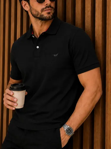 Daze Modas Camisa Polo Masculina Piquet Slim Manga Curta