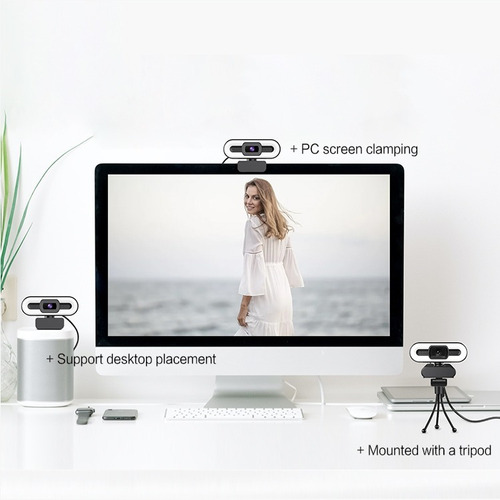 Imagen 2 de 4 de Webcam Full Hd Con Anillo De Luz Touch Para Streaming