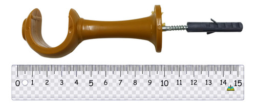 Suporte Varão Cortina Simples 28mm Par Com Ponteira Cor Cerejeira