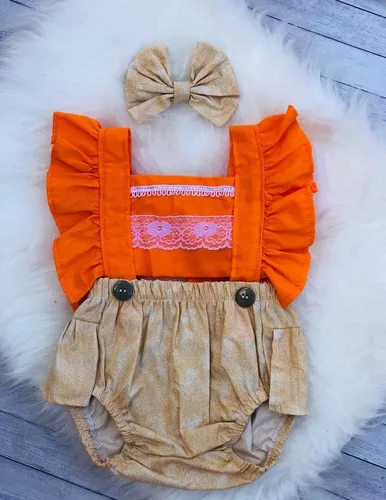 Roupa De Bebê Moana Menina Romper Salopete Tiara Mesversário