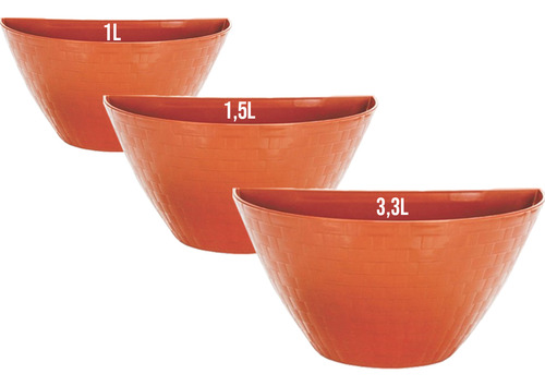 3 Vasos Rattan Jardim Vertical Orquídea Suculenta Horta Flor