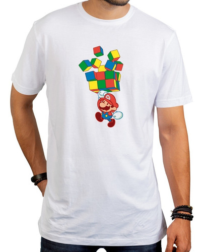Remera Cubo Rubik Hombre Mujer Niños Blanca Modal Prem.