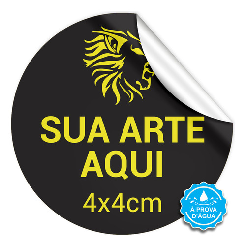 Adesivo Etiqueta com Logo Empresa Personalizado em Vinil 50un 4x4cm Redondos ou Quadrados