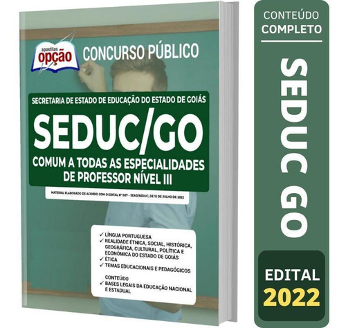 Apostila Concurso Seduc Go - Professor Nível 3 - Comum