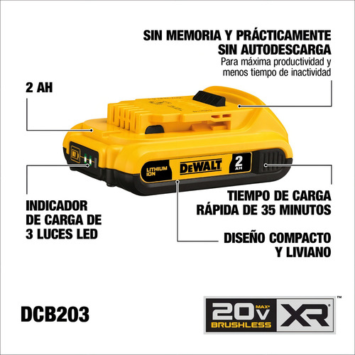 Bateria Dewalt 20v Max 2ah Dewalt Dcb203yy