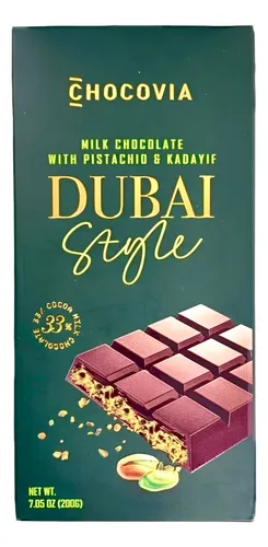 Chocolate Dubai Com Kadaif E Pistache 200g Importado