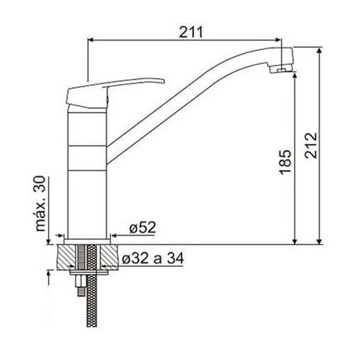 Griferia Cocina Fv Monocomando Arizona Cromo 411.02/b1