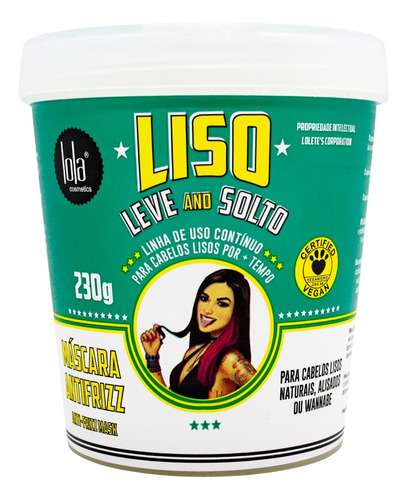 Lola Liso Leve E Solto Máscara Antifrizz Alisado 230gr 3c