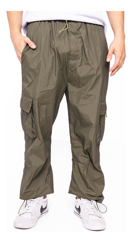 Pantalón Cargo Parachute Oversize De Hombre Con Bolsillos