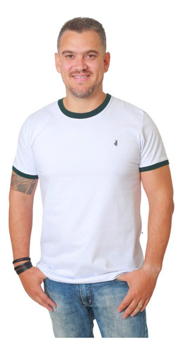 Camiseta Masculina Branca Ringer