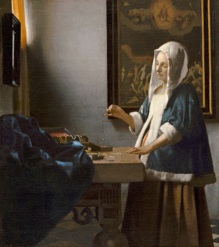 Lienzo Tela Tasadora De Perlas Jan Vermeer 1664  70x79cm