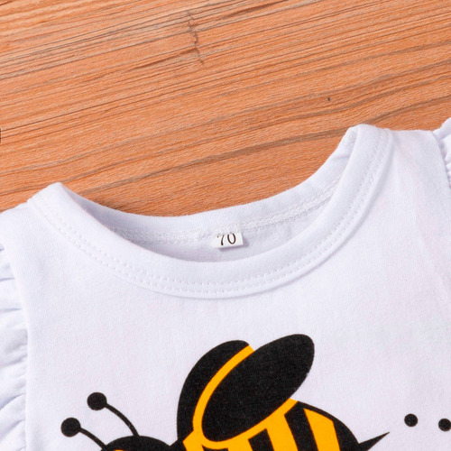 Mono C Para Niña Pequeña A1648, Ropa Con Estampado De Abeja