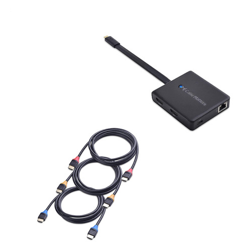 Cable Matters Hub Usb C Doble Monitor (usb Dock) 4k Hdmi 2 W