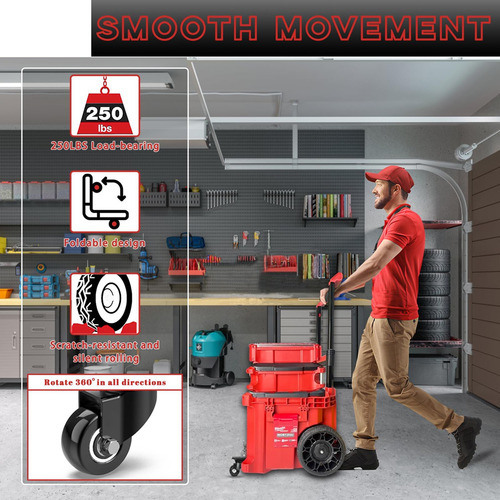 Kit De Ruedas Plegables Packout Para Herramienta De Laminaci