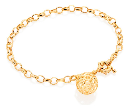 Pulseira Com Globo -550853-rommanel Cor Dourado