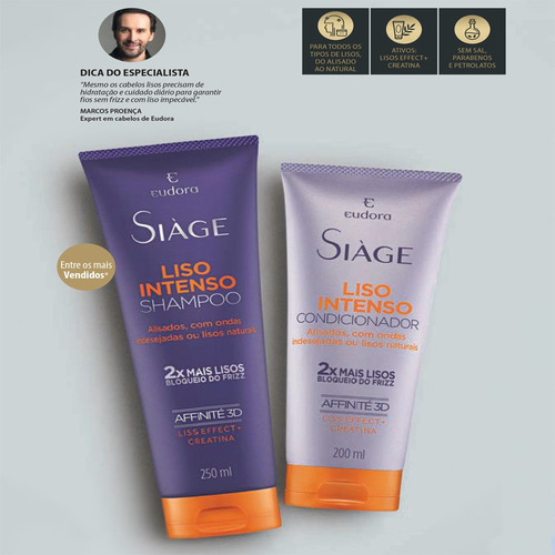 Siàge Liso Intenso Eudora Combo 4 Produtos