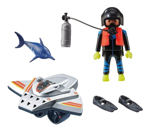 Juego Playmobil City Action Rescate Marítimo Scooter Buceo
