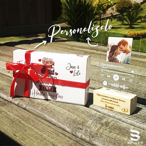 Imagen 2 de 5 de Placa Spotify Personalizada Con Caja Con Tu Canción Favorita