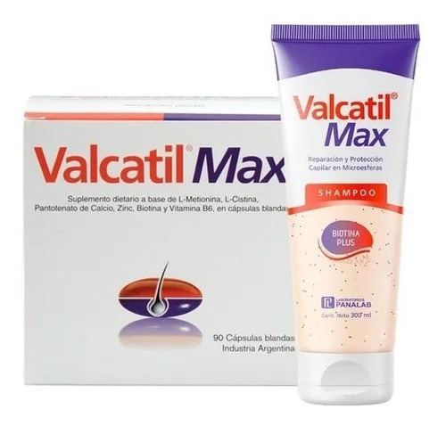 Valcatil Max X 90 Caps + Valcatil Shampoo X 300 Ml Combo