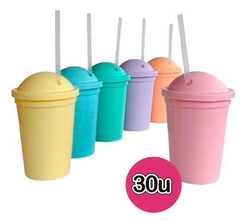 Imagen 1 de 9 de Vasos Plasticos Souvenirs Pasteles X 30 U - Lollipop