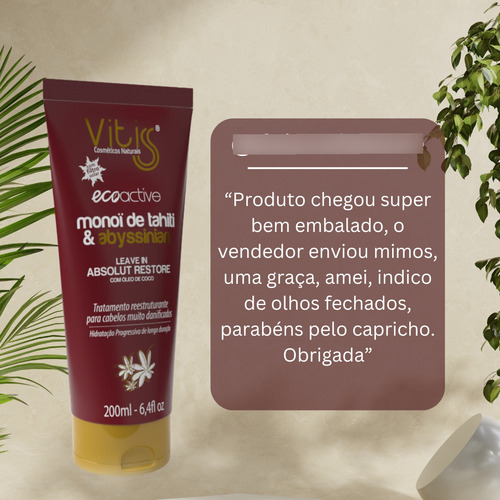 Finalizador Monoi 200ml Vitiss Cabelos + Hidratados Sedosos