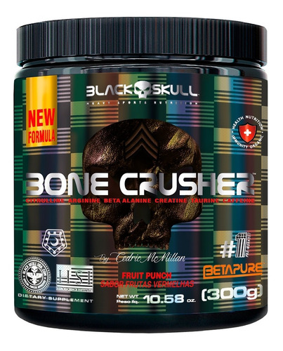 Pré-treino Bone Crusher 300g Cedric Mcmillan - Black Skull