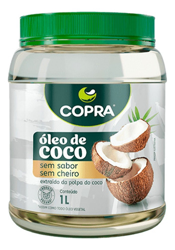 Óleo De Coco Extra Virgem - Sem Sabor - Pote 1 L - Copra