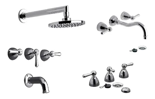 Juego Fv Margot Grifer as Lavatorio Pared Bidet Ducha Ba o Env o