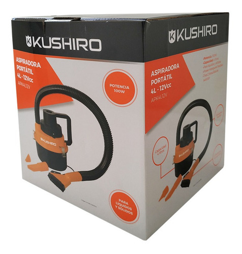 Imagen 4 de 4 de Aspiradora 12v C/tanque 4 L 100w Kushiro Apk4l12v