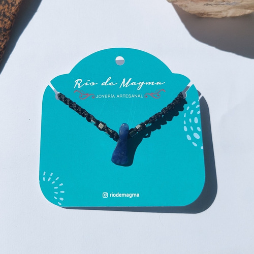 Colores. Collar Sodalita Con Cuentas Plata. Joya Punto Luz