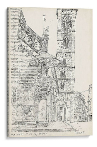 Canvas Lab Cuadro Bosquejo Europeo De Edificio Ii 110x165