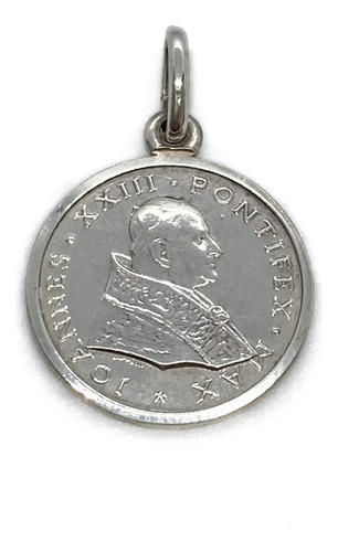 Dije Medalla Santo Papa Juan Xxiii 16 Mm De Plata 900 