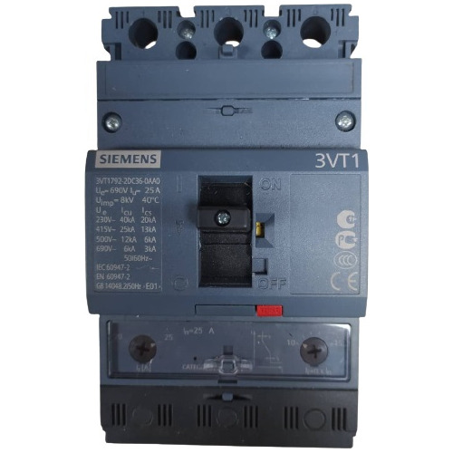 Breaker De 3p 25a Icu:25ka Siemens  3vt1792-2dc36-0aa0