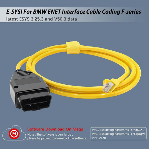 Cable Esys Enet Para Bmw Serie F, Codificación Icom, Ecu