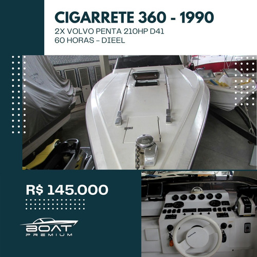 Imagem 1 de 8 de Cigarrete 360, 1990, 2x Volvo Penta 210php D41 - Magnum
