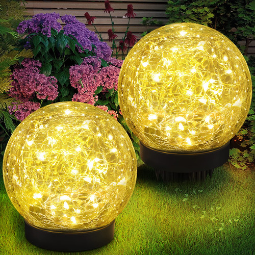 Asomst Paquete De 2 Luces Solares De Jardin Al Aire Libre, B