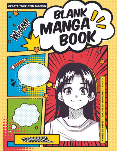 Libro: Blank Manga Book: Large Blank Comic Pages With Variet