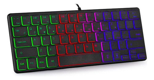 Teclado Para Juegos De 64 Teclas Rgb Retroiluminado Mini