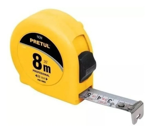Imagen 7 de 7 de Cinta Metrica 8 Metros Pretul Reforzada Felexometro 21625