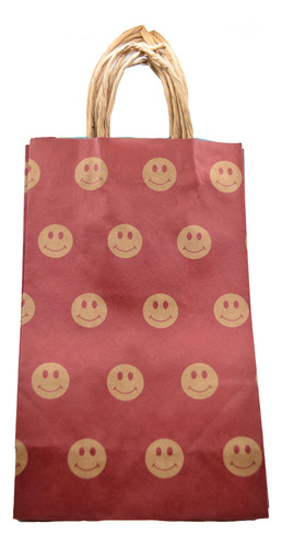 Bolsa De Papel Madera Color Con Diseño Chica