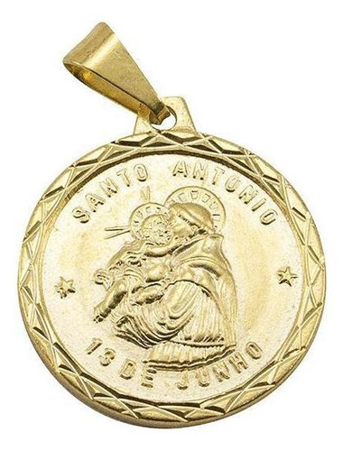 Pingente Santo Antônio Folheado A Ouro 18k