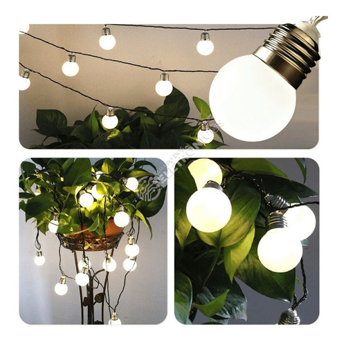 Cordão De Lâmpadas 20 Leds Bolinhas Branco-frio Iluminação