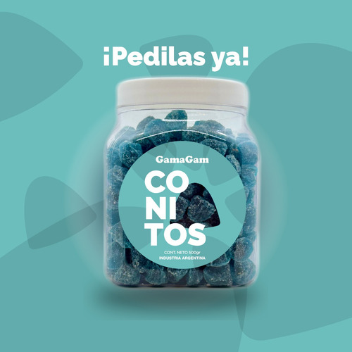Gomitas Conitos Mentol Pote De Golosinas 500gr