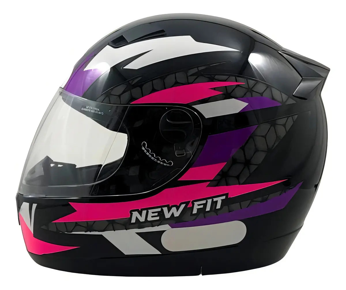 Capacete Moto Ebf New Fit Control Fechado Narigueira feminino Tamanho Do Capacete 56 Cor Preto/rosa