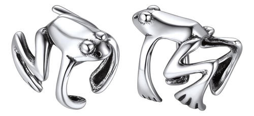 Chicsilver Pendientes De Plata De Ley 925 Con Forma De Rana